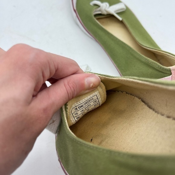 Extra Fine Sugar Women’s Retro Style Green Canvas Pointed Toe Sneaker Flats - Picture 14 of 15